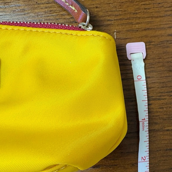 Dooney & Bourke Vintage Yellow Nylon and Leather trim accessory/cosmetic bag - Picture 7 of 7